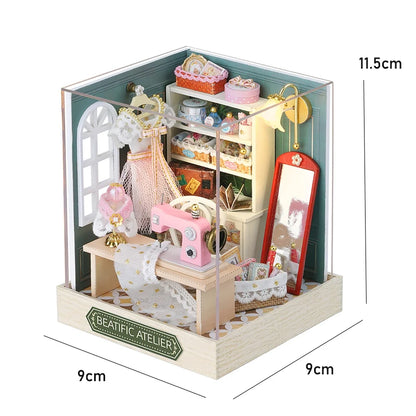 DIY Miniature Wooden Doll House Kit – Handmade 3D Puzzle Room Model with Furniture