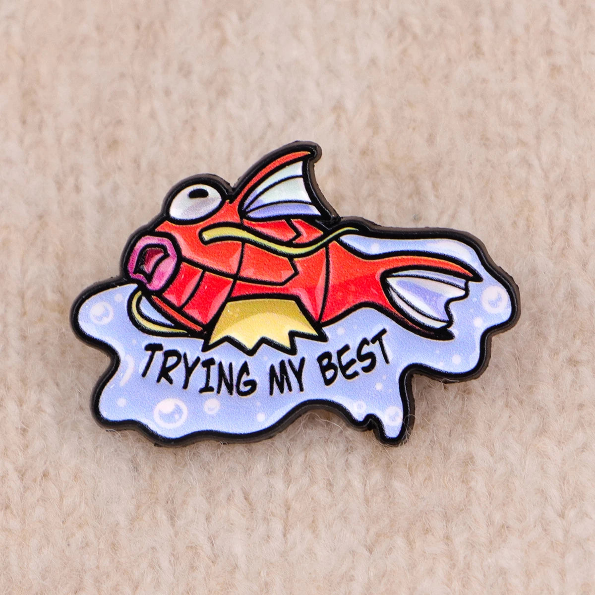 Cute Red Fish Enamel Pin – Cartoon Anime Lapel Pin Brooch for Backpacks, Jackets and Hats