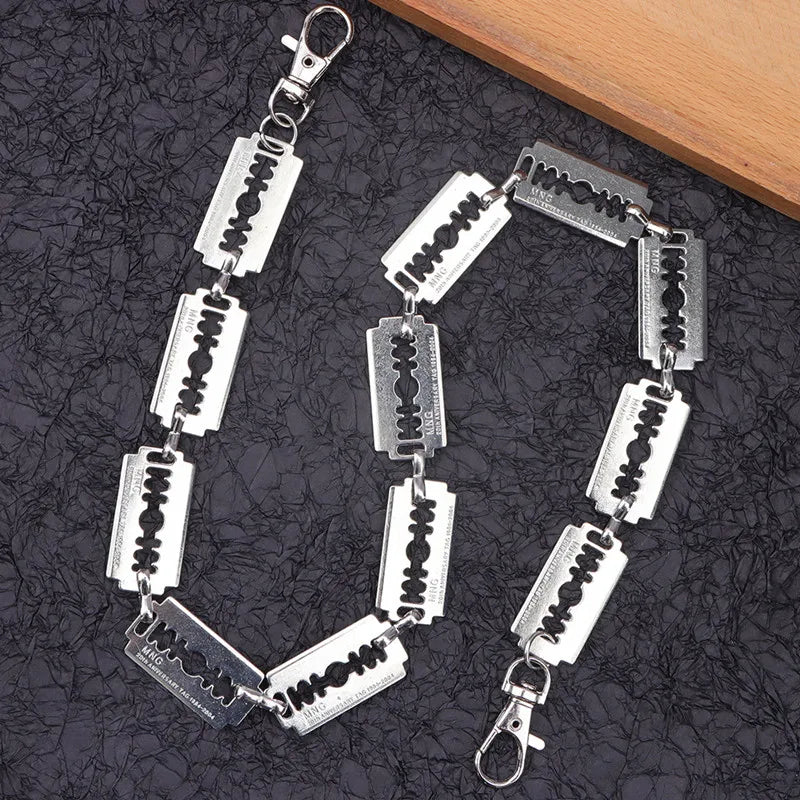 Punk Metal Blade Pant Chain – Unisex Street Style Waist Chain for Men & Women