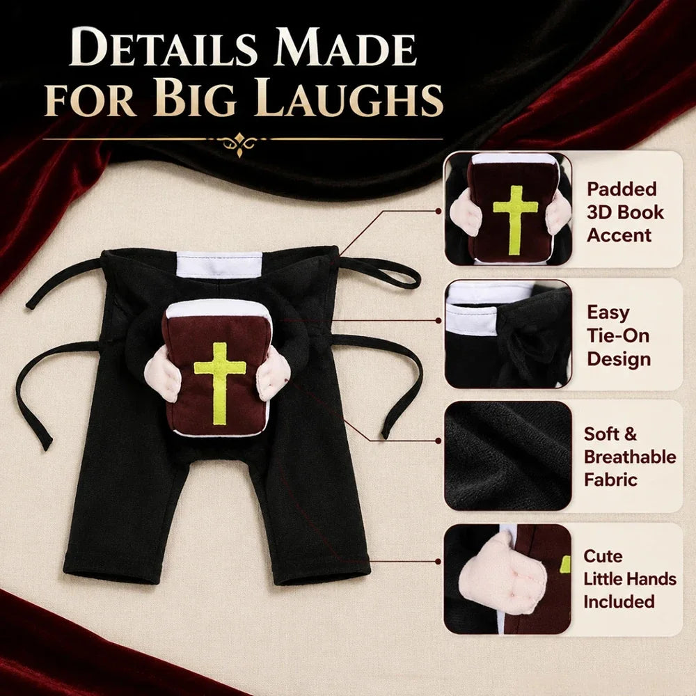 Funny Halloween Pet Costume - Nun Cosplay Dress-Up Outfit for Small and Medium Cats and Dogs