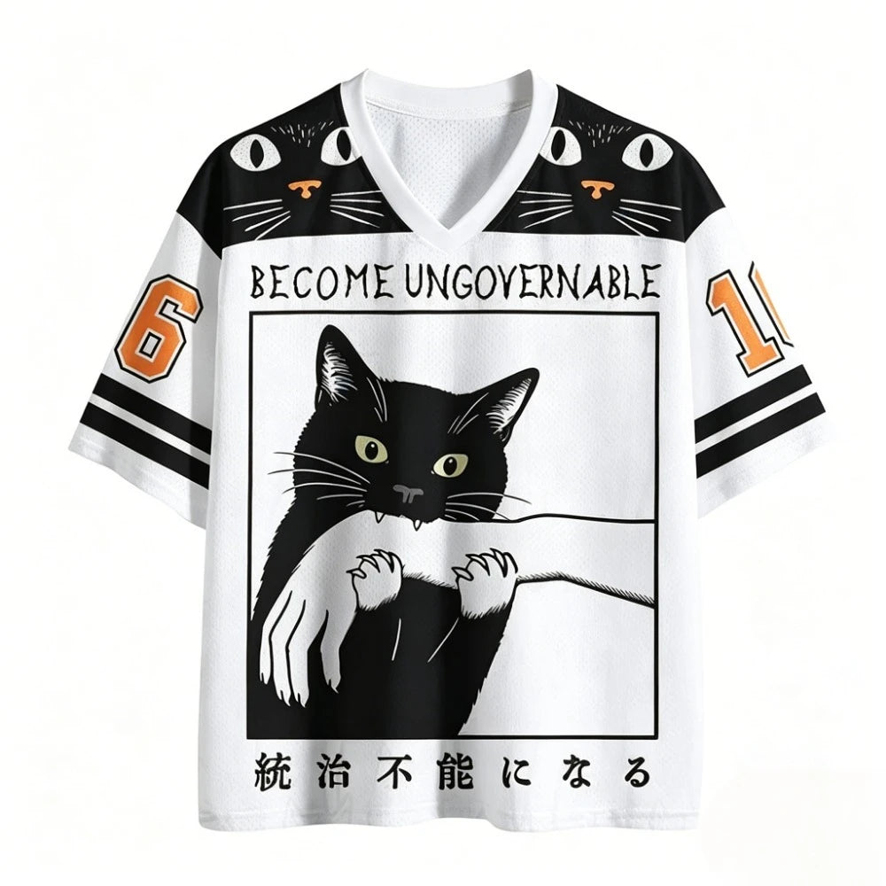 American Retro Cartoon Pattern 3D Print V-Neck Tee - Breathable Quick-Dry Unisex Streetwear T-Shirt