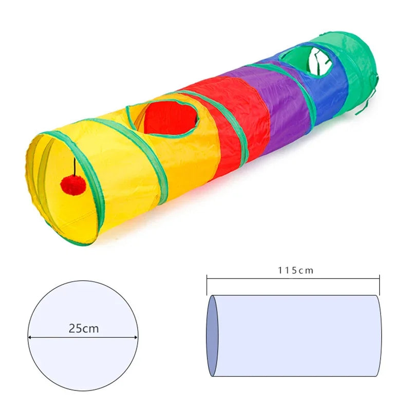 Collapsible Cat Tunnel – Foldable Pop-Up Play Tube for Indoor Cats, Kittens & Small Pets