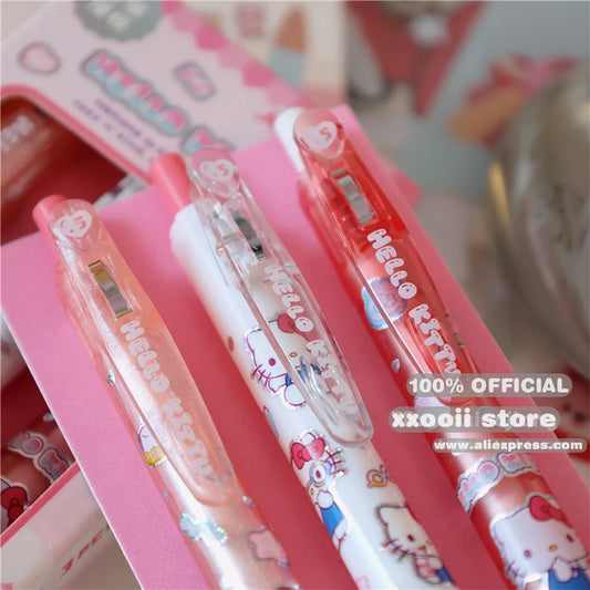 Sanrio Gel Pens 3-Pack – Kawaii Hello Kitty, Kuromi & Cinnamoroll 0.5mm Black Ink Pens