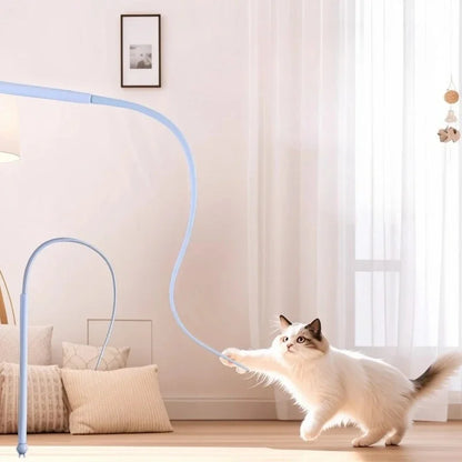 Interactive Cat Teaser Wand – Retractable Feather Toy for Indoor Cats & Kittens
