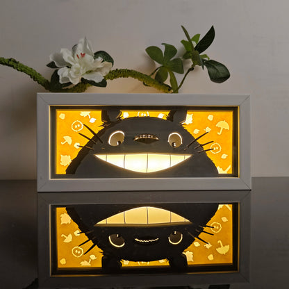 Anime Character 3D Paper Carved Light Box Lamp - LED Night Light Desk Decor