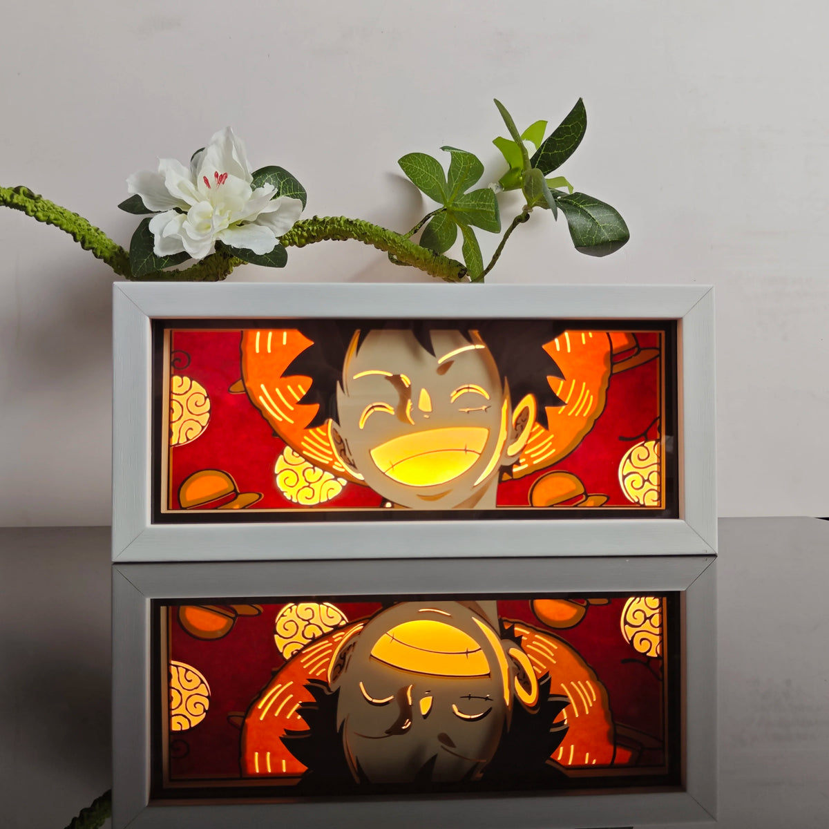 Anime Character 3D Paper Carved Light Box Lamp - LED Night Light Desk Decor