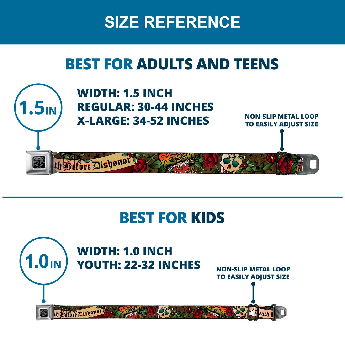 BD Wings Logo CLOSE-UP Full Color Black Silver Seatbelt Belt - Death Before Dishonor Olive Webbing