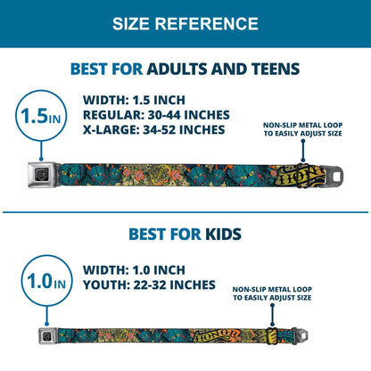 BD Wings Logo CLOSE-UP Full Color Black Silver Seatbelt Belt - Honor Tan Webbing