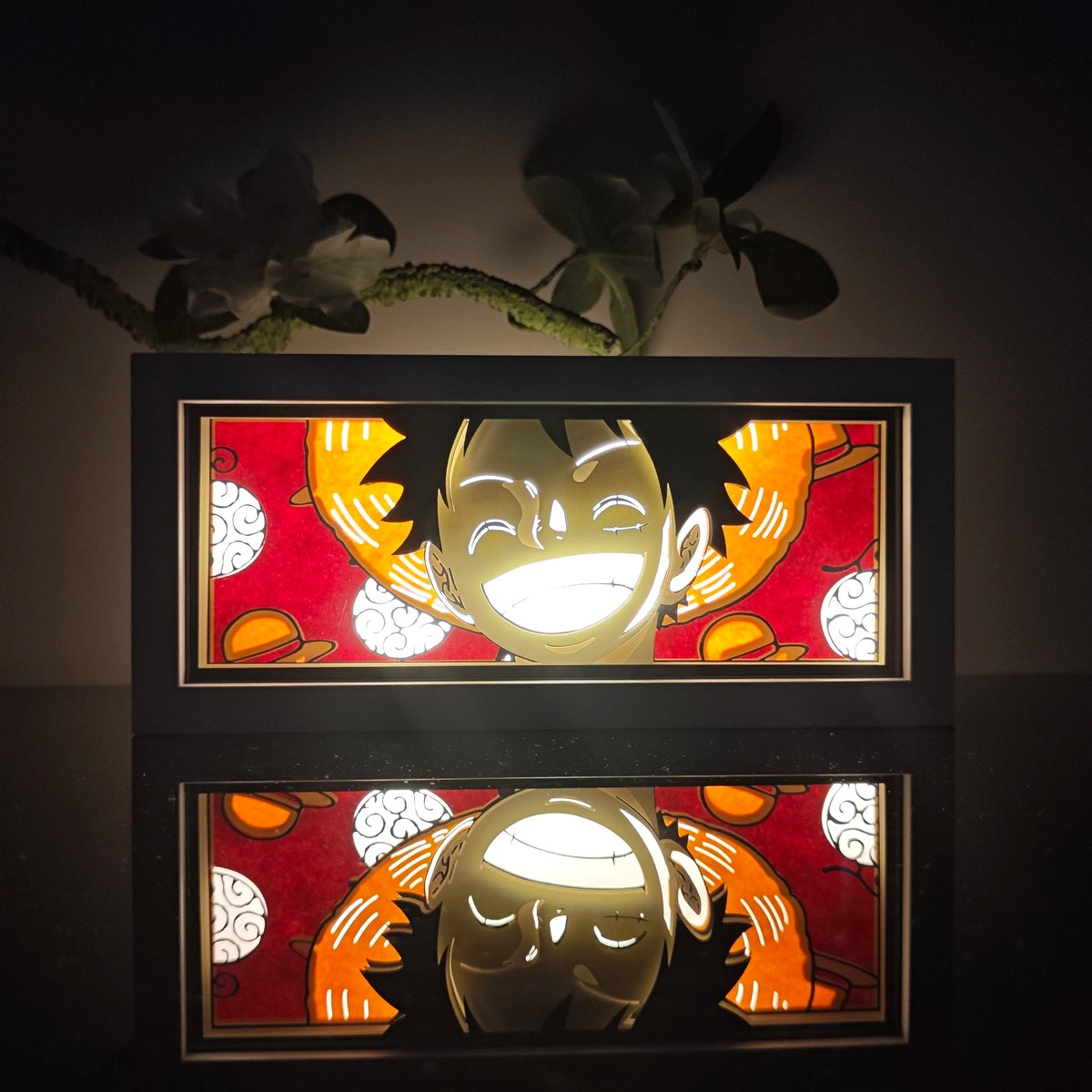 Anime Character 3D Paper Carved Light Box Lamp - LED Night Light Desk Decor
