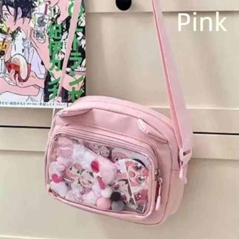 Y2K Transparent School Itabag – Japanese Harajuku Crossbody Shoulder Bag for Girls