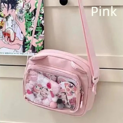 Y2K Transparent School Itabag – Japanese Harajuku Crossbody Shoulder Bag for Girls