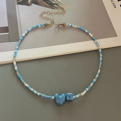 Cute Geometric Seed Bead Choker Necklace - Trendy Gift for Women