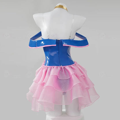 Dark Magician Girl Cosplay Costume for Women - Faux Leather Bunny Girl Bodysuit with Hat