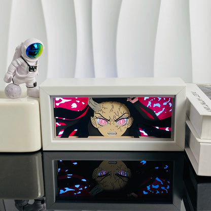 Anime Character 3D Paper Carved Light Box Lamp - LED Night Light Desk Decor
