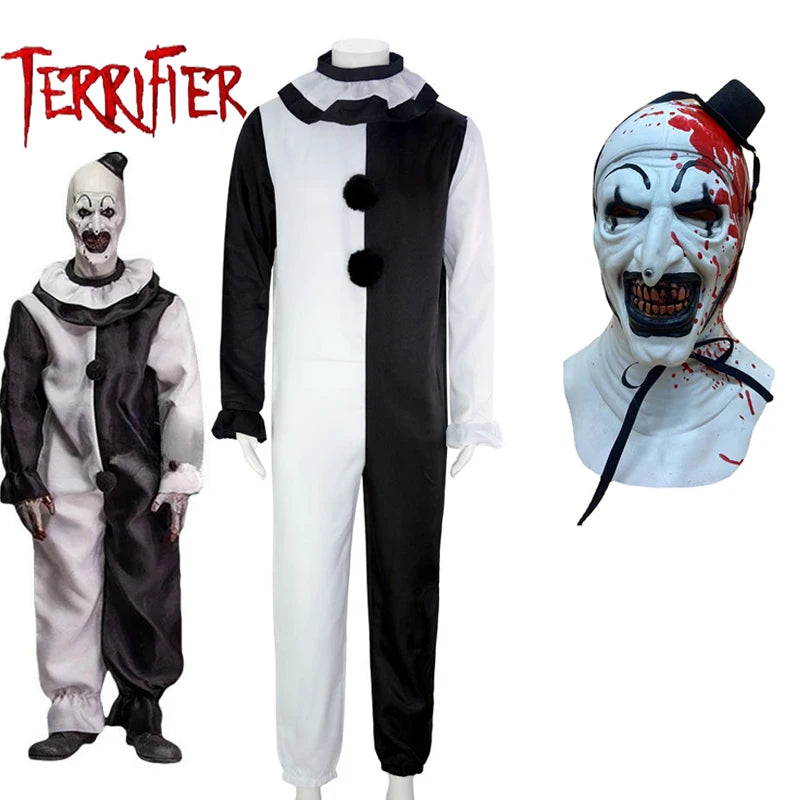 Art the Clown Terrifier 2 Cosplay Costume – Jumpsuit & Mask Set for Halloween