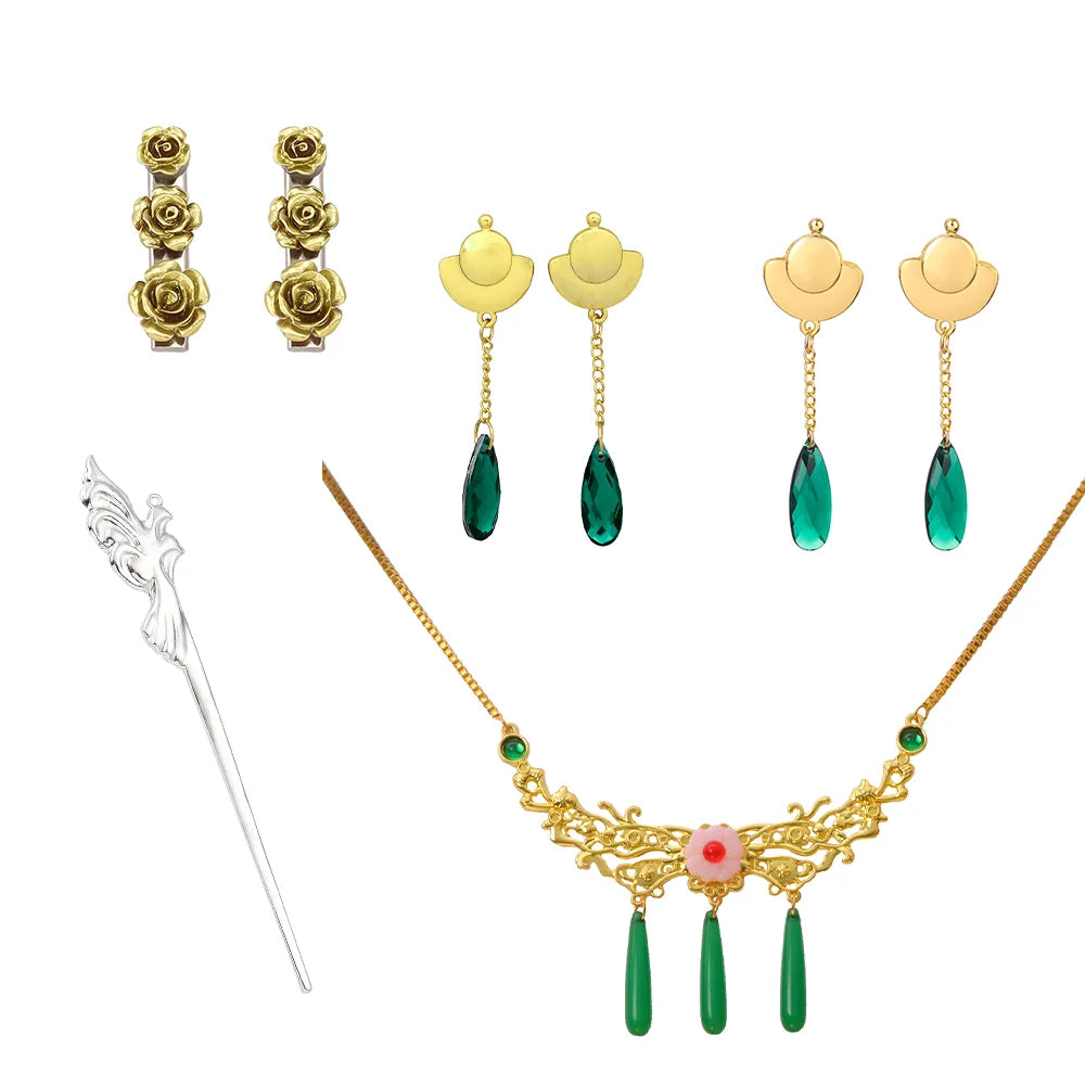 The Apothecary Diaries Maomao Cosplay Necklace & Earrings Set - Anime Jewelry Gift for Women and Girls