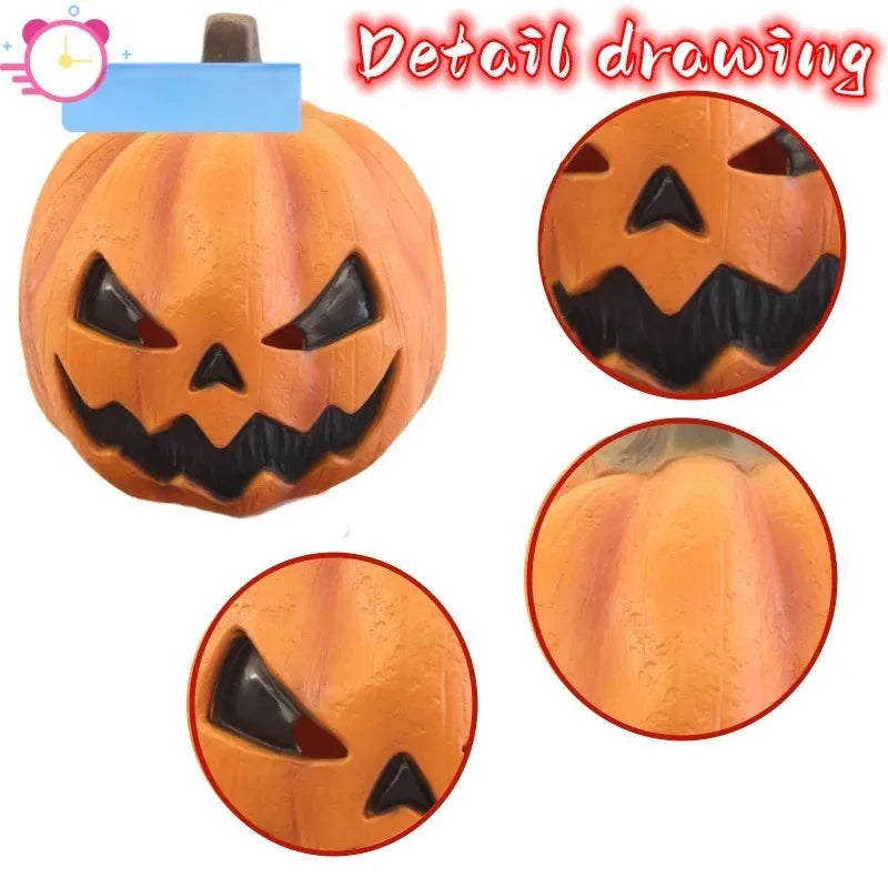 Halloween Devil Pumpkin Mask – Full Face Latex Costume Headwear