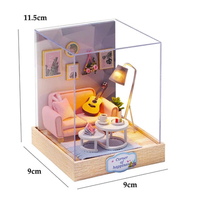 DIY Miniature Wooden Doll House Kit – Handmade 3D Puzzle Room Model with Furniture