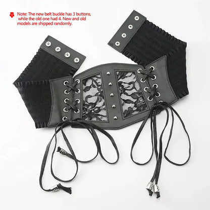 Retro Lace Corset Belt – Goth Punk Elastic Pin Buckle Dress Girdle