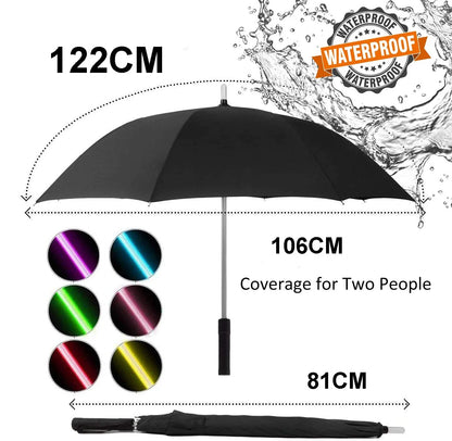Lightsaber Umbrella LED Light up Rain ProofGolf Umbrellas for Rain Sun, Creative Glowing Umbrella Gifts for Men/Women/Kids