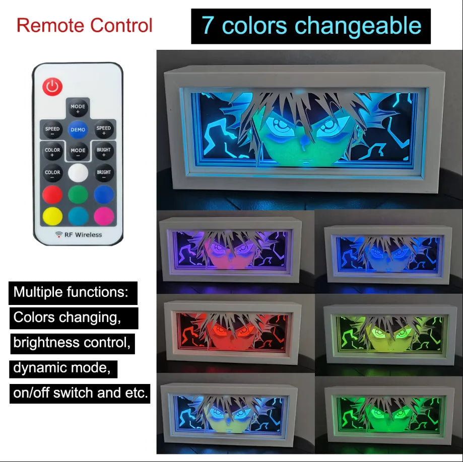 Anime Character 3D Paper Carved Light Box Lamp - LED Night Light Desk Decor