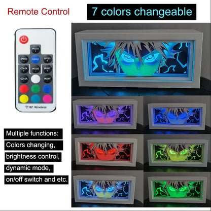 Anime Character 3D Paper Carved Light Box Lamp - LED Night Light Desk Decor