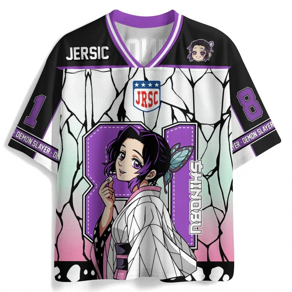 Demon Slayer Anime Number Jersey Oversized Unisex Retro Baseball Tee