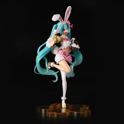 Hatsune Miku Bunny Ears 23cm PVC Anime Figure – Collectible Desktop Statue