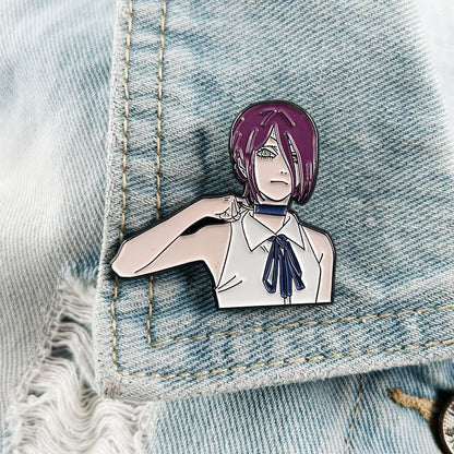 Chainsaw Man Reze Lapel Pin Bomb Devil Enamel Badge Anime Brooch Otaku Gift