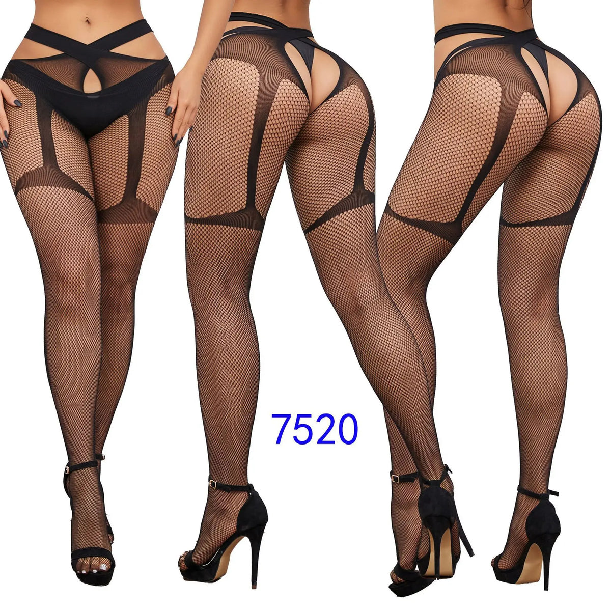 Gothic Sexy Fishnet Stockings Women Harajuku Emo Mesh Thigh High Garter Tights
