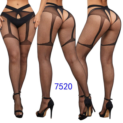 Gothic Sexy Fishnet Stockings Women Harajuku Emo Mesh Thigh High Garter Tights