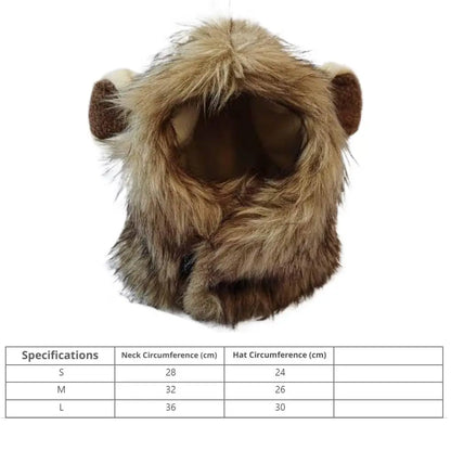 Elastic Lion Mane Headgear Cat Hat – Soft Pet Costume for Party Photos