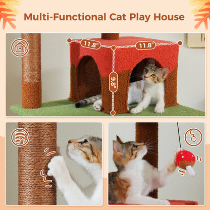 Multi-Level Cat Tree with Scratching Posts - Cat Tower Condo for Indoor Cats