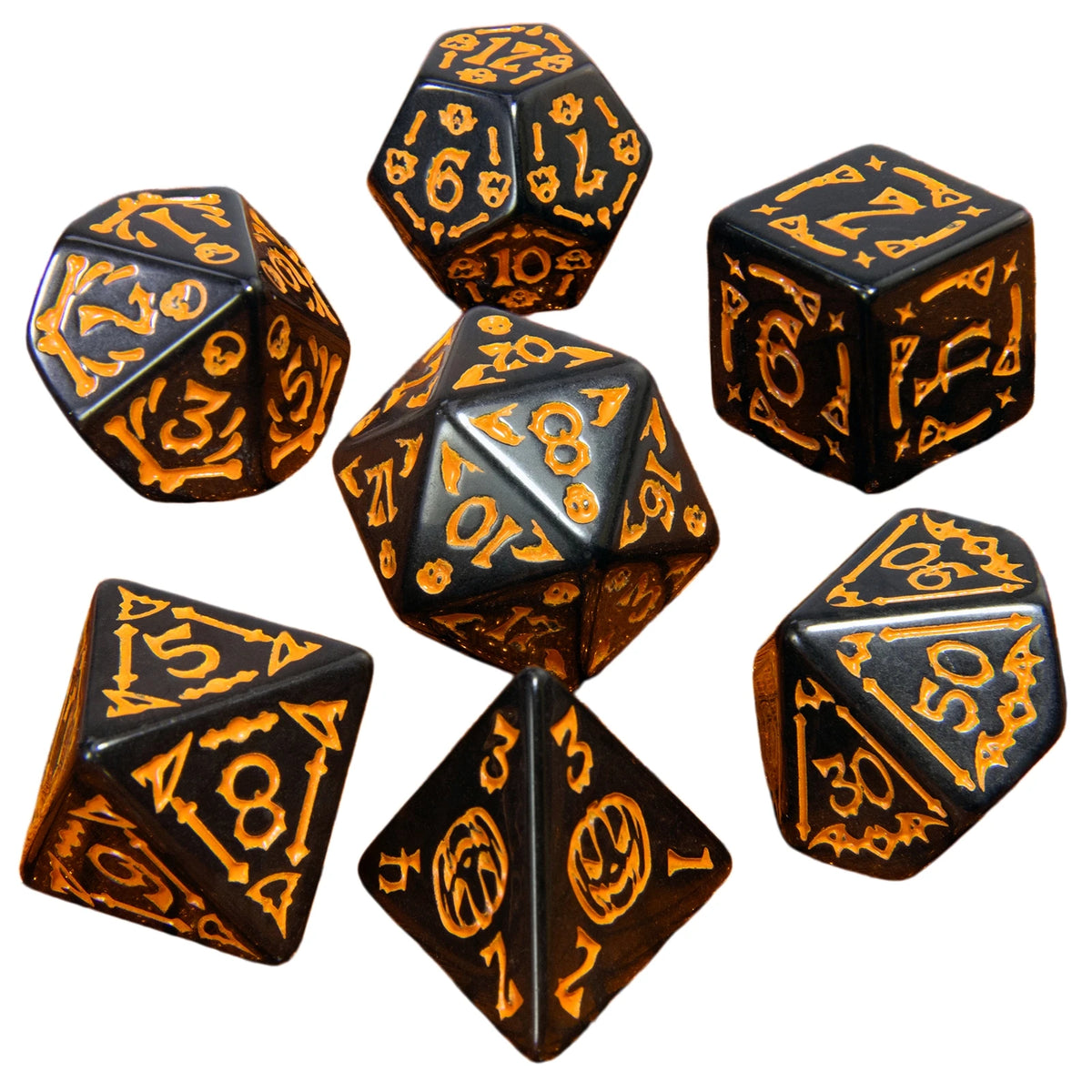 Halloween DND Dice Set 7-Piece Polyhedral RPG Dice D4-D20
