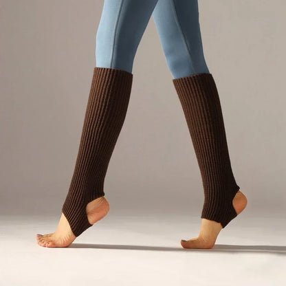 Y2K Knitted Wool Leg Warmers – Slouchy Winter Boot Socks for Women