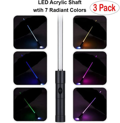 Lightsaber Umbrella LED Light up Rain ProofGolf Umbrellas for Rain Sun, Creative Glowing Umbrella Gifts for Men/Women/Kids