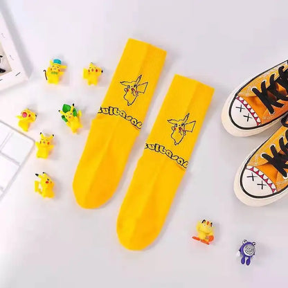 Pokémon Long Crew Socks – Pikachu, Eevee & Gengar Anime Cartoon Harajuku Athletic Socks