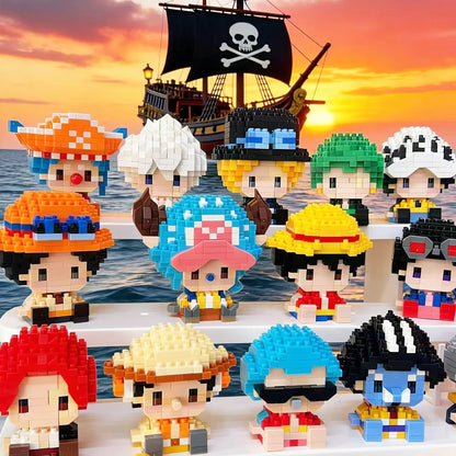 One Piece Sun God Nika Luffy Micro Building Block Figure – Mini Brick Anime Model Kit