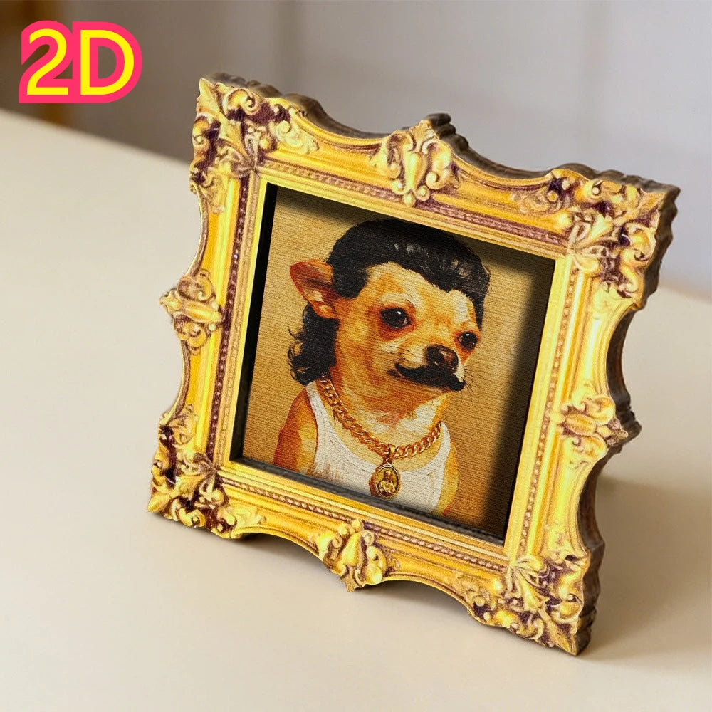 Retro Chihuahua Portrait Framed Fridge Magnet - Quirky Dog Art Decor Gift
