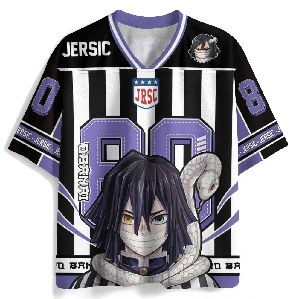 Demon Slayer Anime Number Jersey Oversized Unisex Retro Baseball Tee