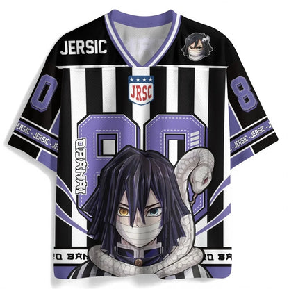 Demon Slayer Anime Number Jersey Oversized Unisex Retro Baseball Tee