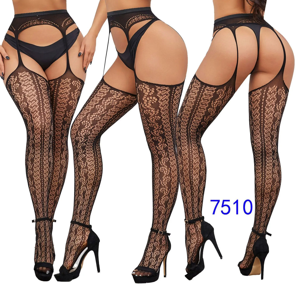 Gothic Sexy Fishnet Stockings Women Harajuku Emo Mesh Thigh High Garter Tights