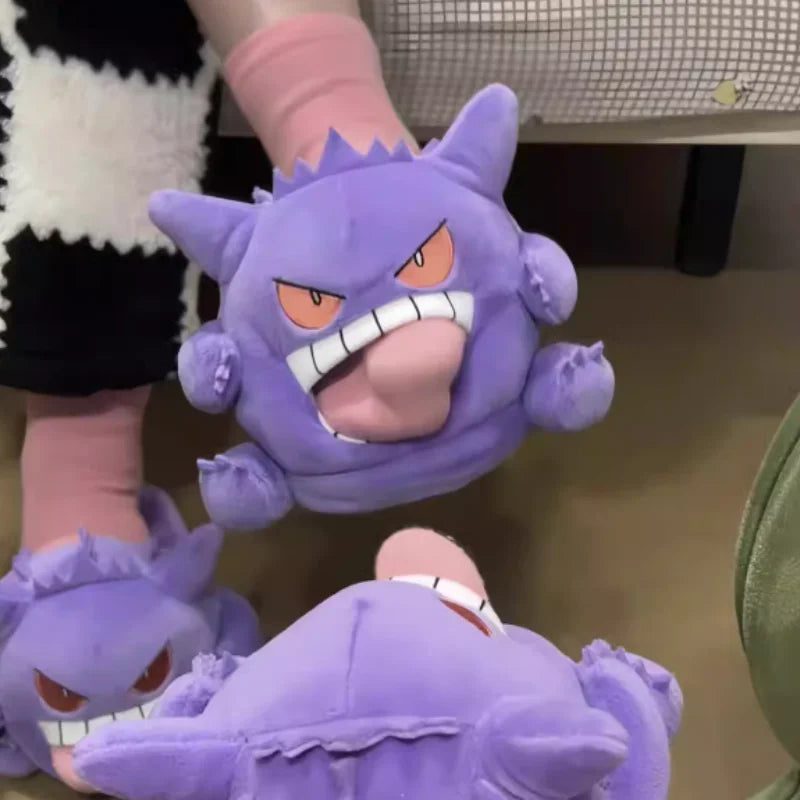 Gengar Plush Slippers – Cozy Winter Indoor Slippers for Home