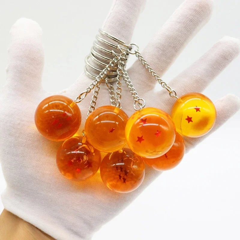 Dragon Ball Z Dragon Balls Keychain Charms – 1-7 Star Crystal Orb Pendants for Anime Fans