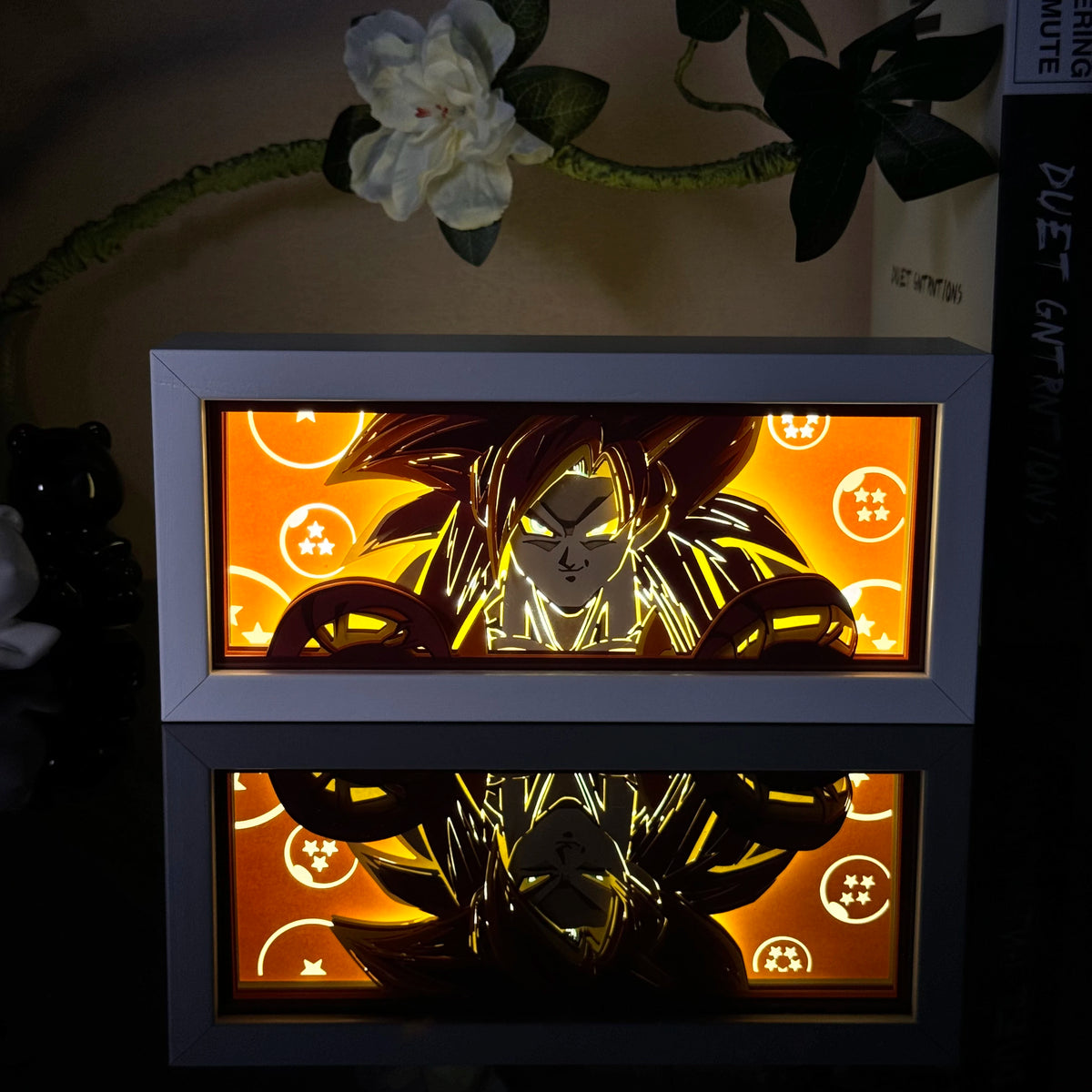 Anime Character 3D Paper Carved Light Box Lamp - LED Night Light Desk Decor