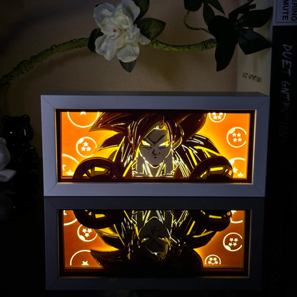 Anime Character 3D Paper Carved Light Box Lamp - LED Night Light Desk Decor