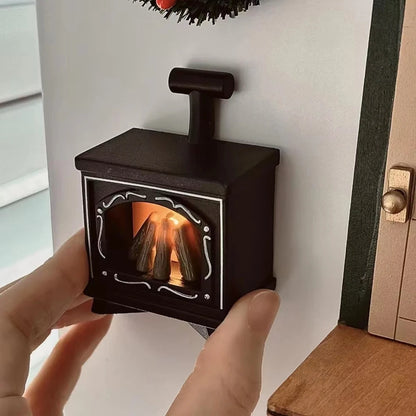 Mini Cat Fireplace LED Night Light Fridge Magnet – Cozy Kitchen & Bedroom Decor