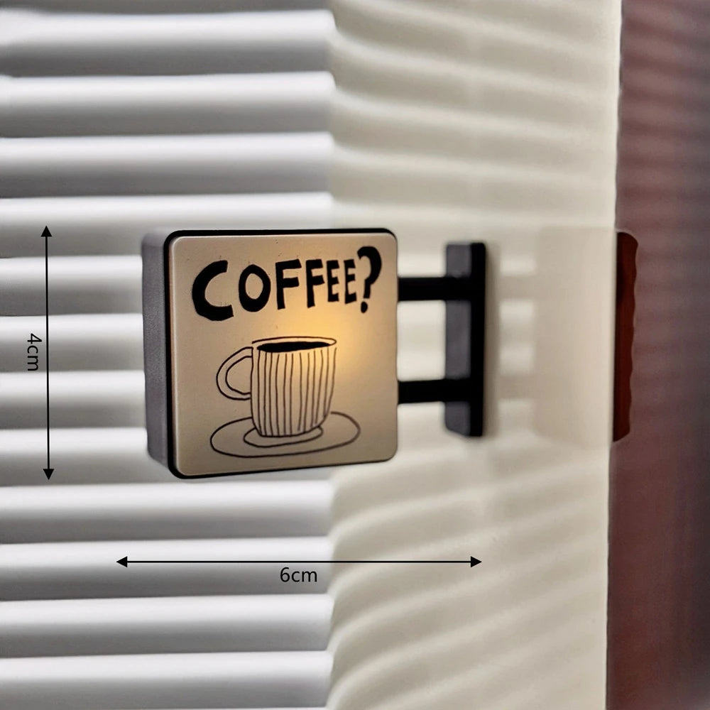 Mini Glowing Lightbox Fridge Magnet - Japanese Coffee Cup Souvenir