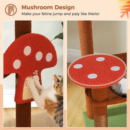 Multi-Level Cat Tree with Scratching Posts - Cat Tower Condo for Indoor Cats