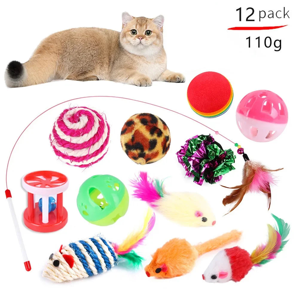 Foldable Cat Tunnel Tent – Mouse Shape Kitten Play Tube with Balls & Fish Toy